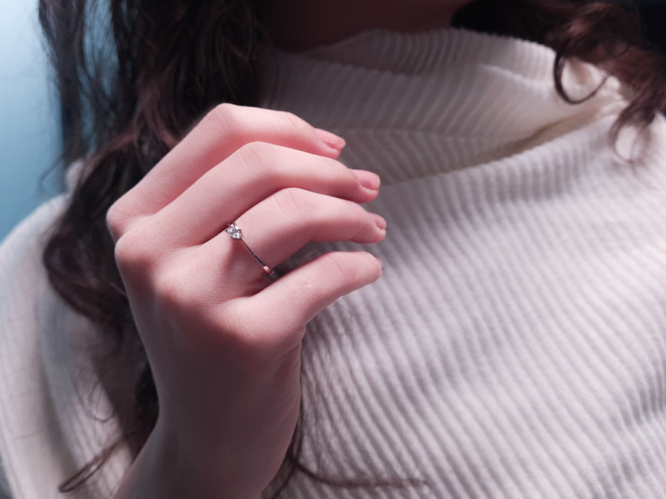 Bague solitaire diamant 0,09 carat