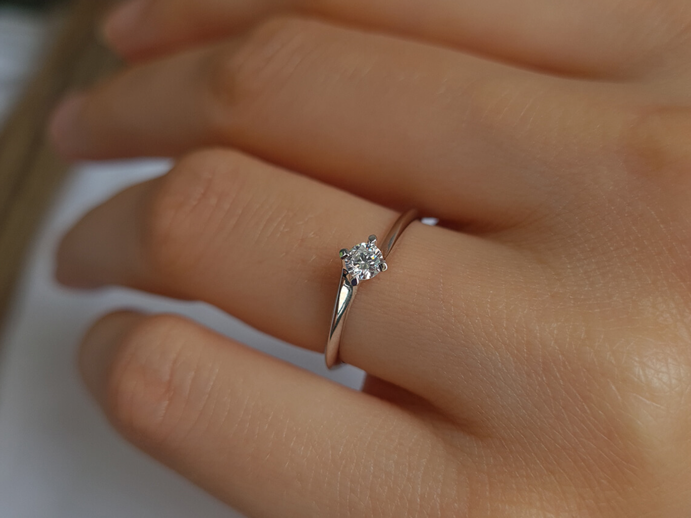 0.15 carat solitaire diamond ring