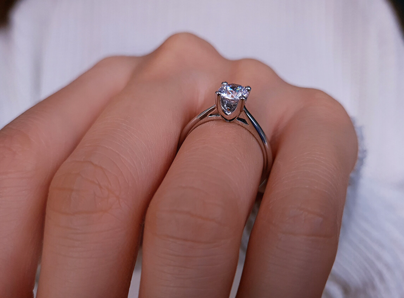 Bague solitaire diamant 0,79 carat