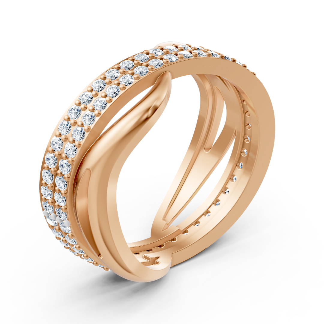 Birgie Diamantring aus 14K Rosegold – 0,90 ct, Pavé-Fassung