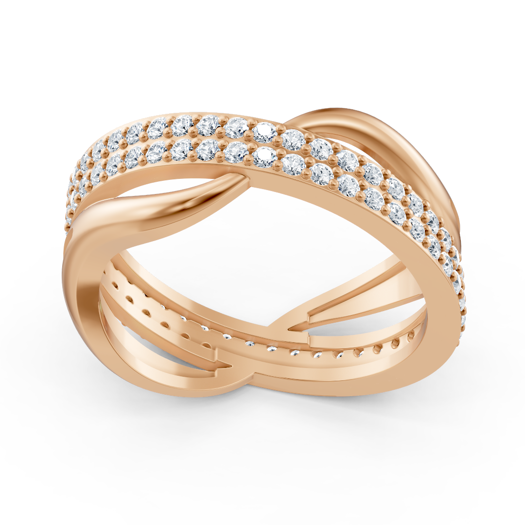 Birgie Diamantring aus 14K Rosegold – 0,90 ct, Pavé-Fassung