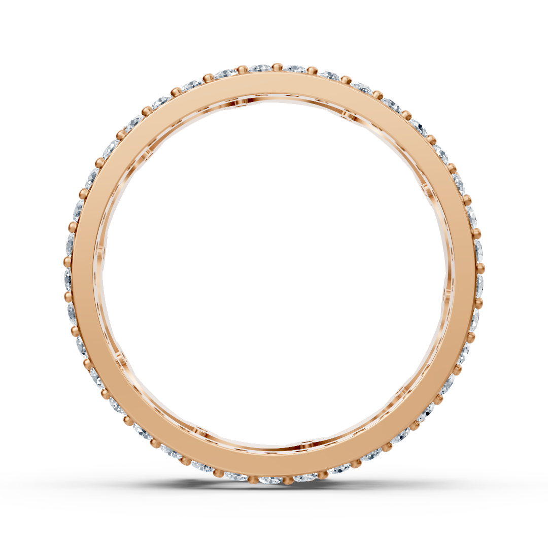14 Carat Rose Gold Diamond Eternity Ring - Sparkling Memoire Ring for Women