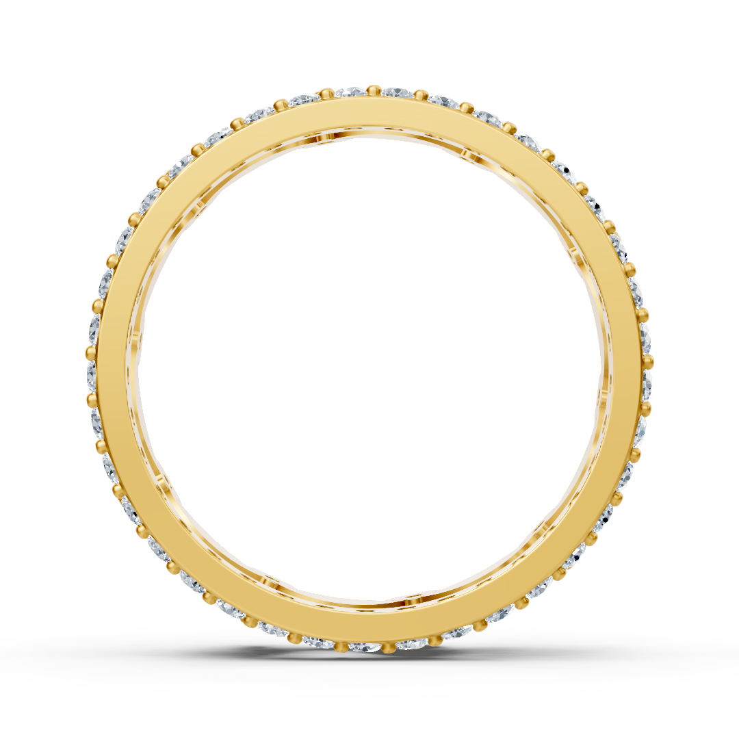 14 Carat Yellow Gold Diamond Eternity Ring - Sparkling Memoire Ring for Women