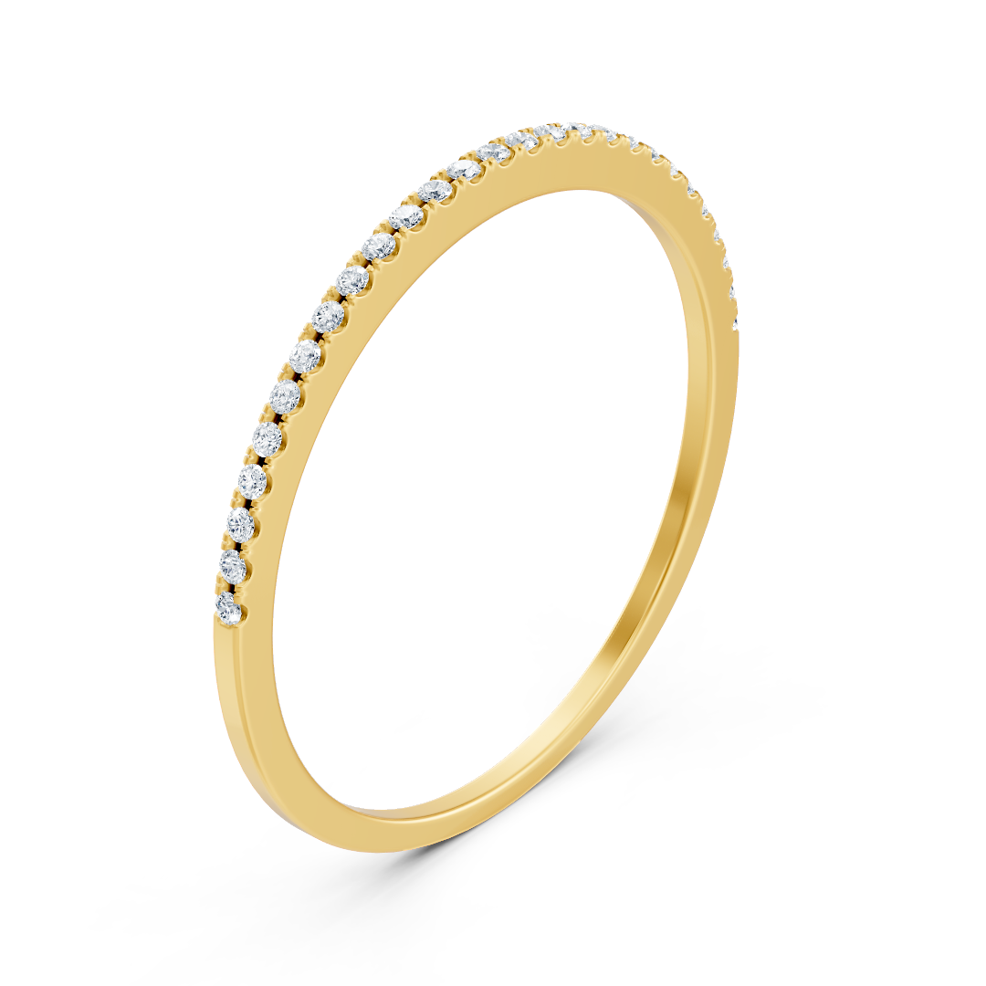Bague demi-éternité en or jaune avec diamant Birgie