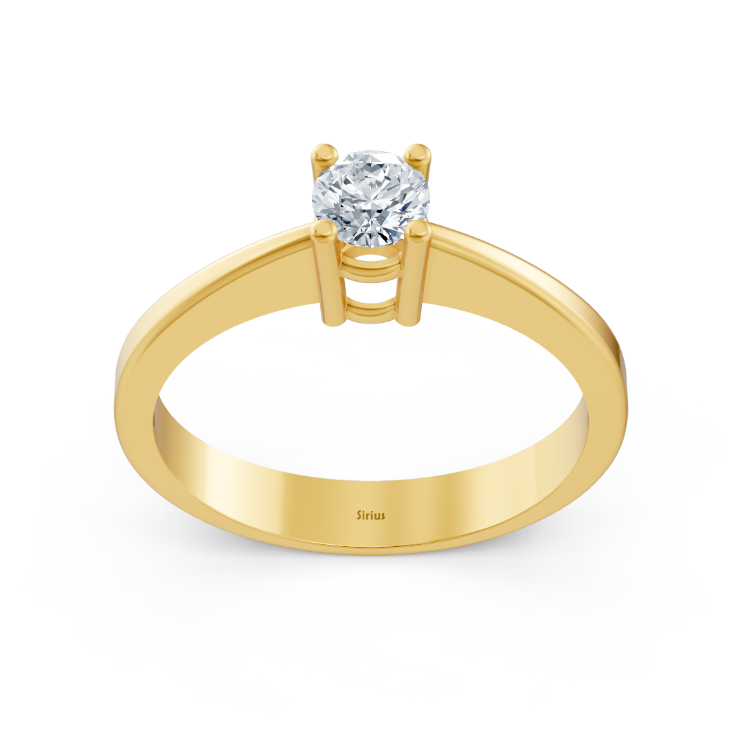 Bague solitaire en or jaune avec diamant Birgie