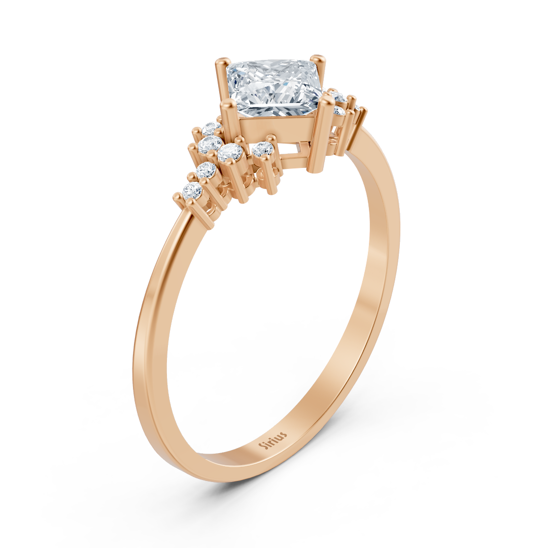Birgie diamond and sapphire ring in rose gold