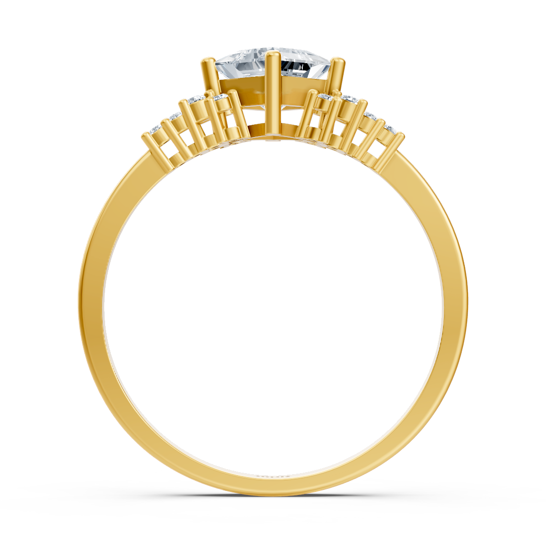 Birgie diamond and sapphire ring in yellow gold