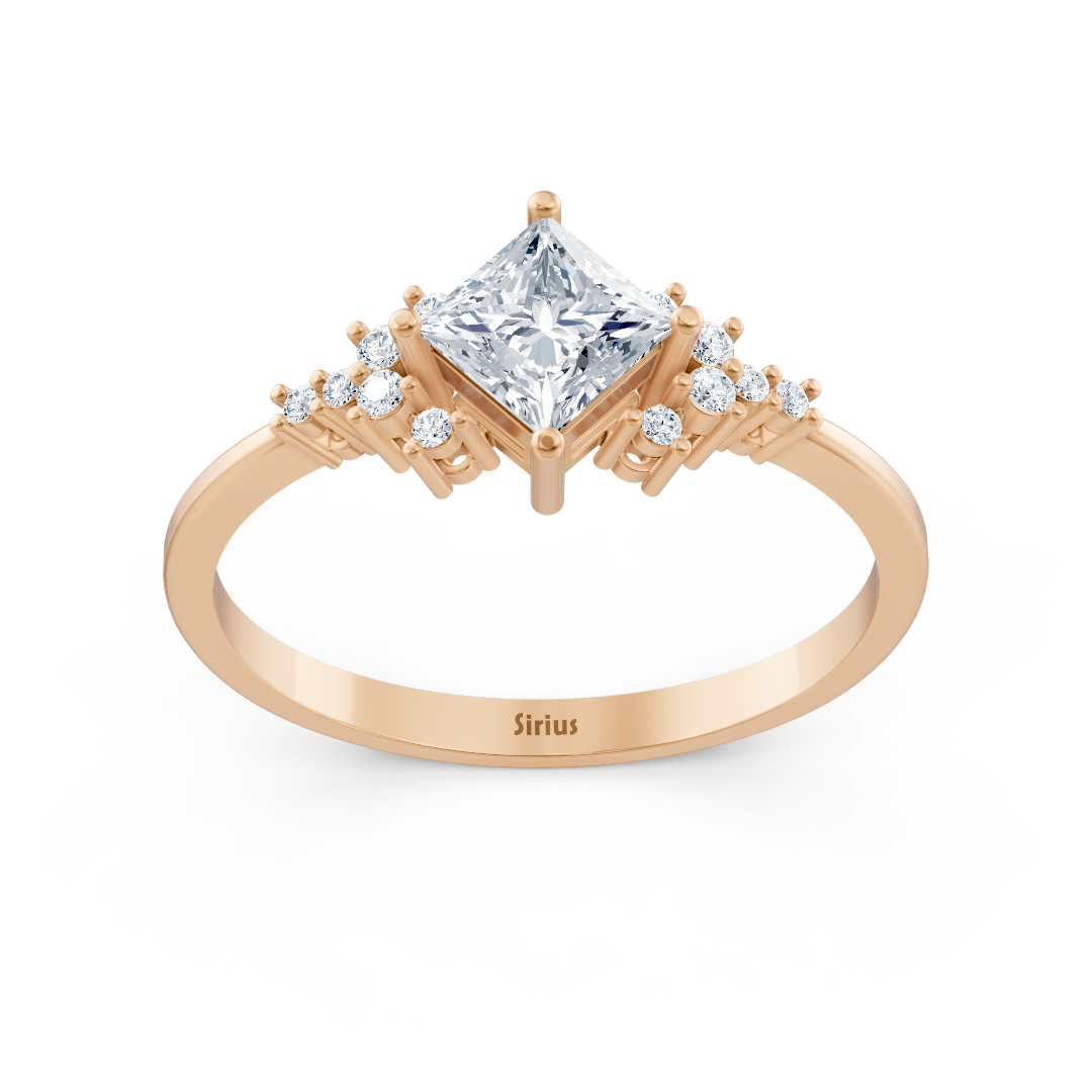 Birgie diamond and sapphire ring in rose gold