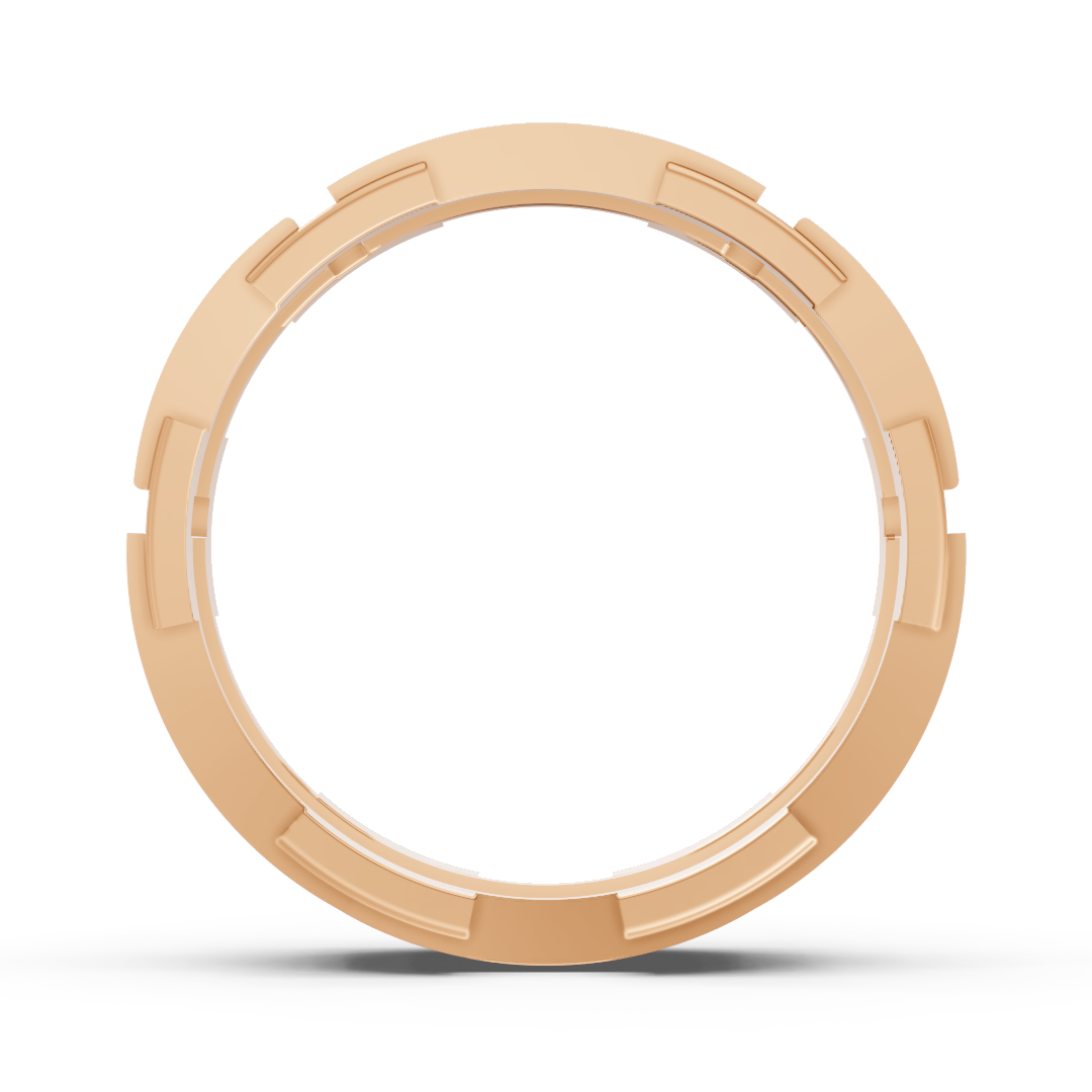 14 Karat Rose Gold Design Wedding Ring with Diamonds - Diamond