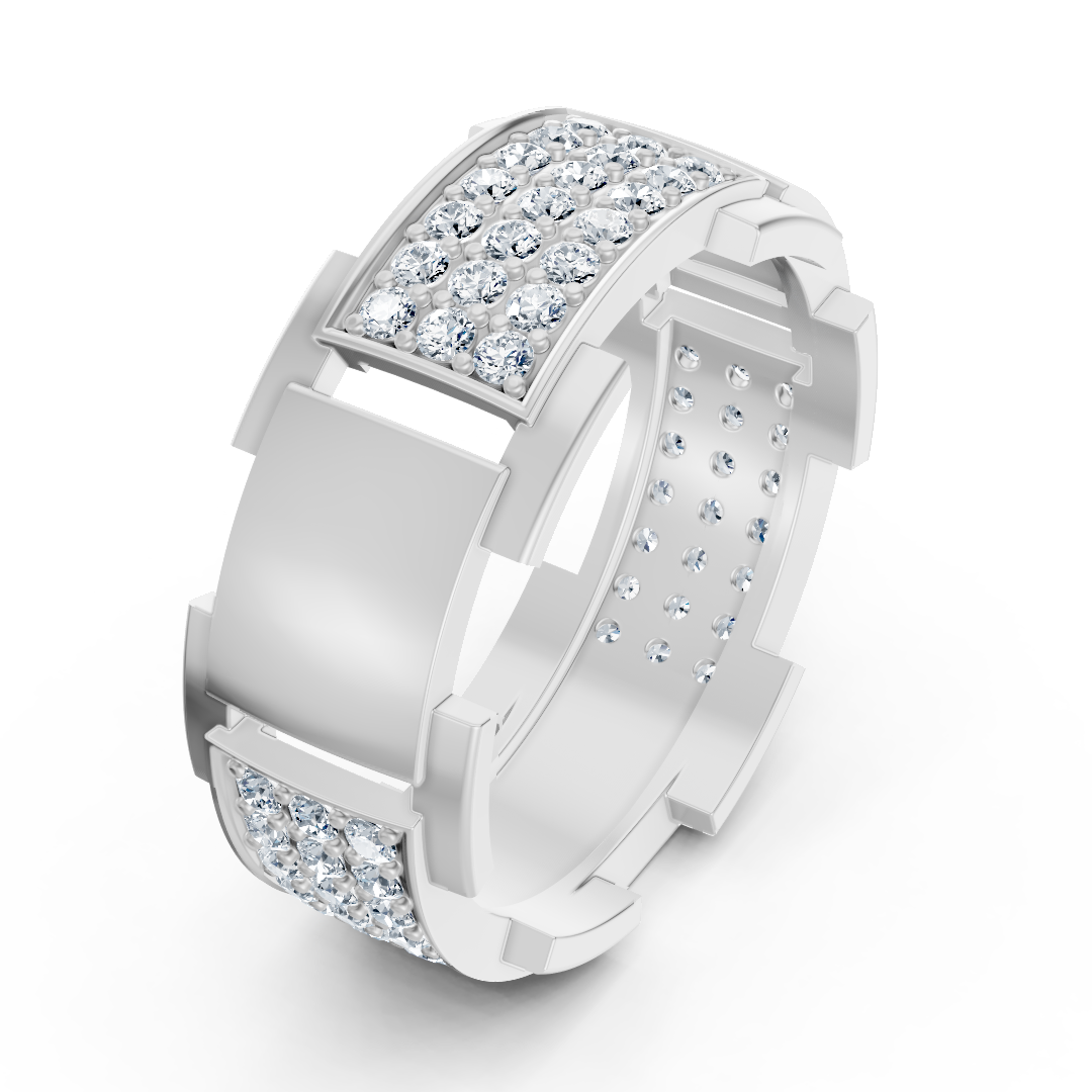 14 Karat Gold Design Trauring mit Diamaten