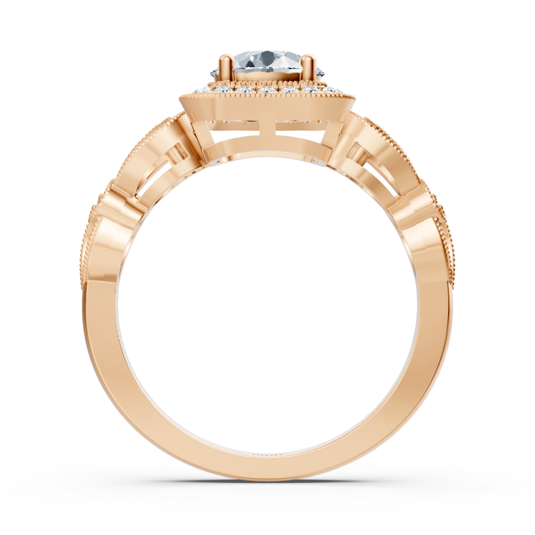 Vintage Elegance 14k rose gold diamond ring