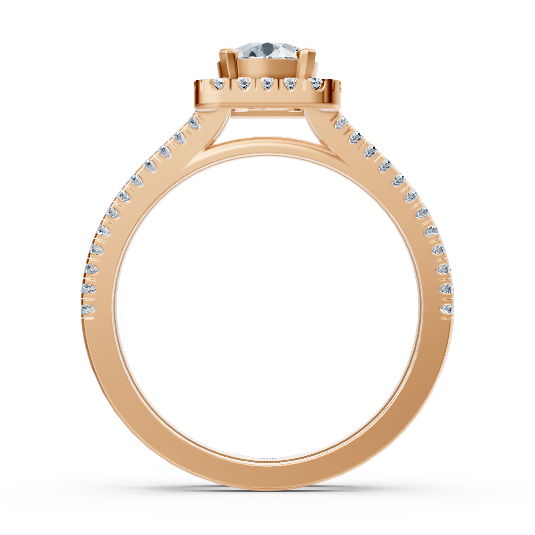 rose gold diamond halo ring