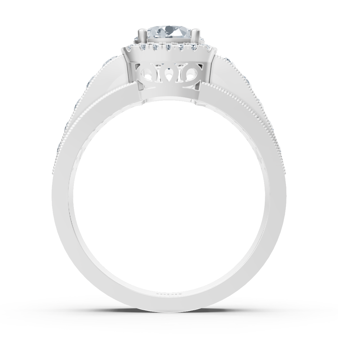 Brilliant Aura 14 Karat Weissgold Weisstopas Diamantring