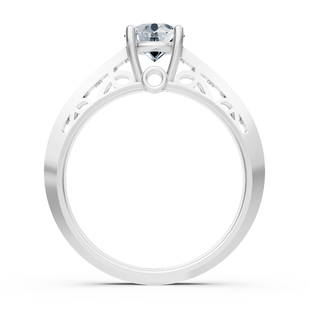 Weißgold Diamant Weisstopas Solitärring mit Akzent Diamanten