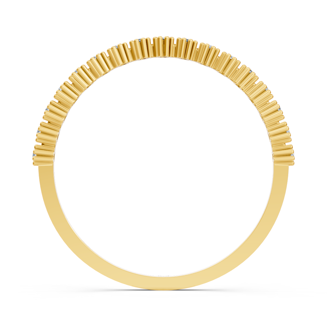 yellow gold diamond wave ring