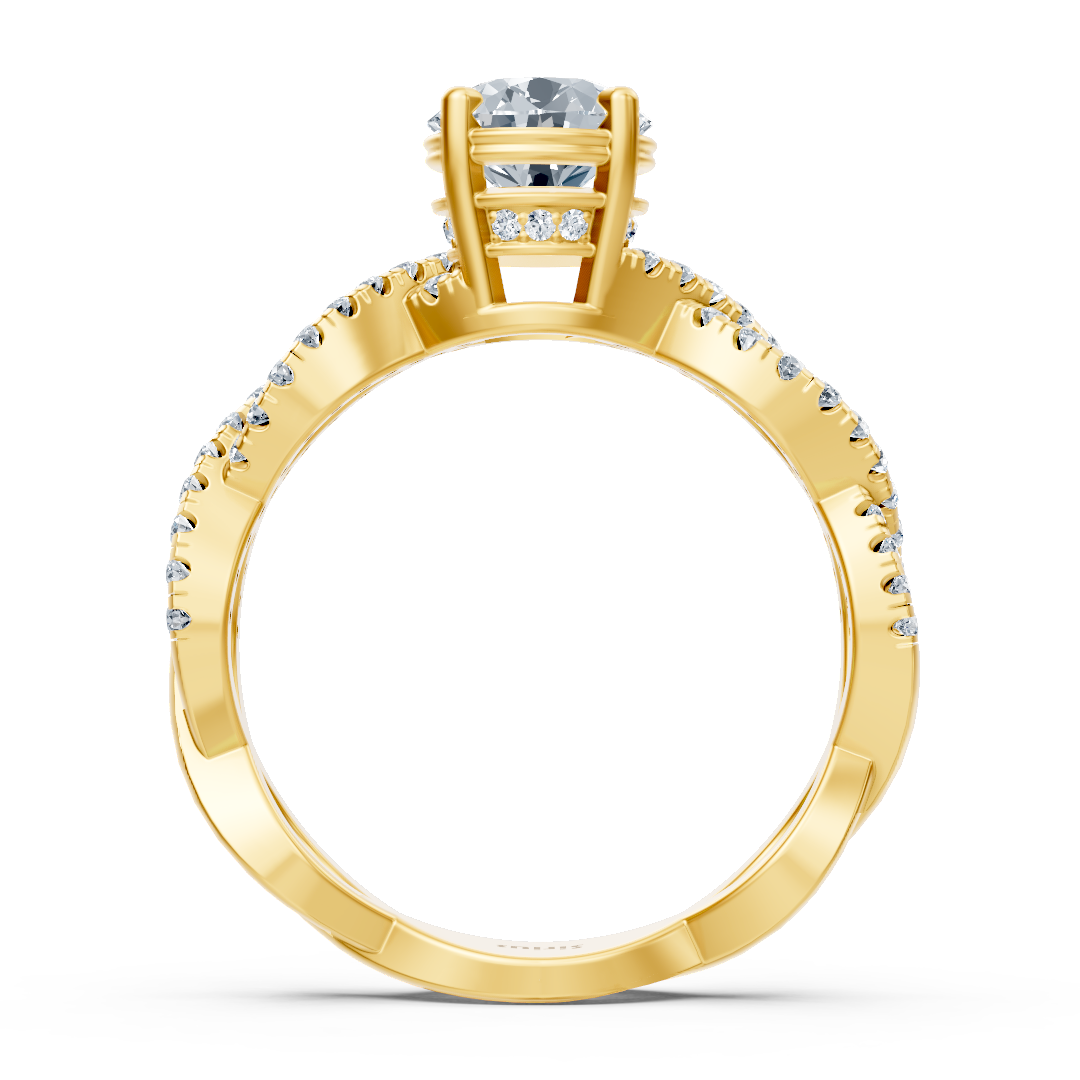 Bague de fiançailles en or jaune et diamants « Vigne de vigne »