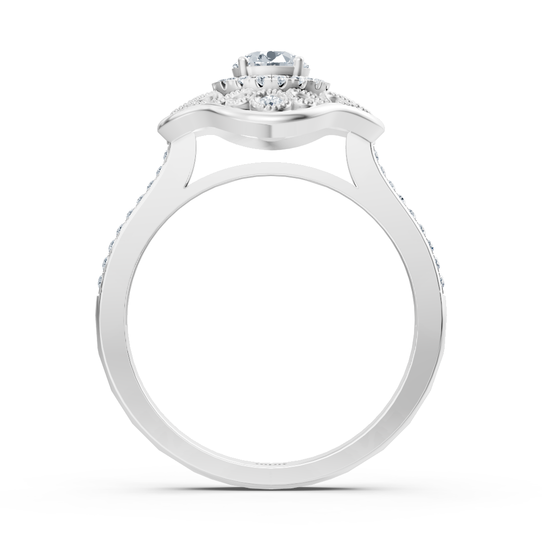 Blooming Brilliance 14 Karat Weissgold Blumen Diamantring