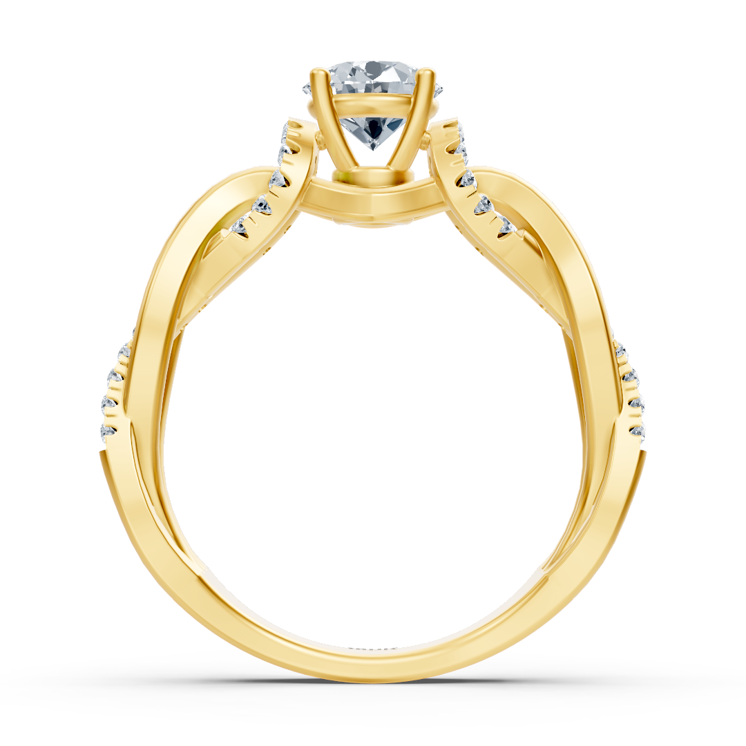Gelbgold Diamant Verlobungsring "Verflochtener Pfad"