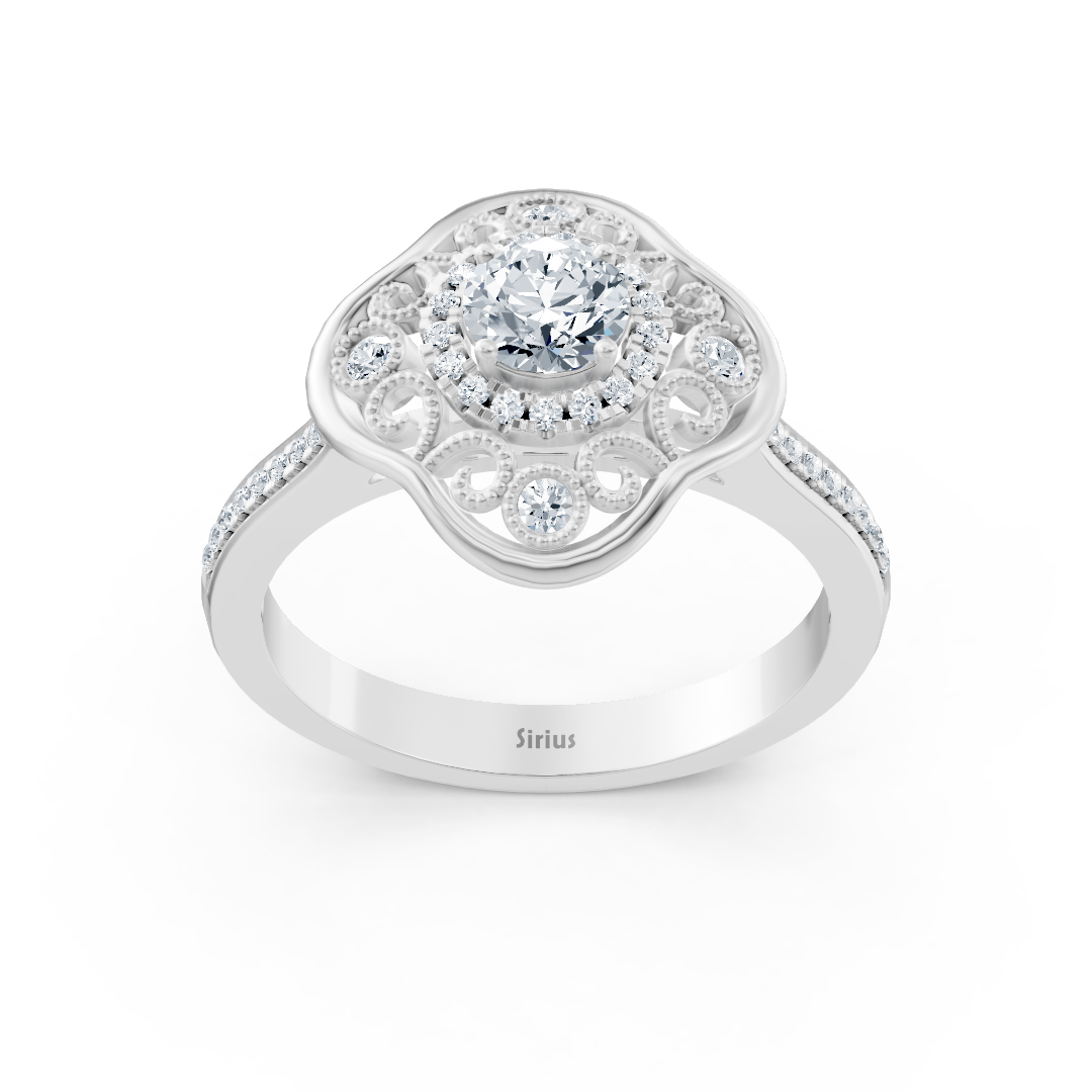 Blooming Brilliance 14 Karat Weissgold Blumen Diamantring