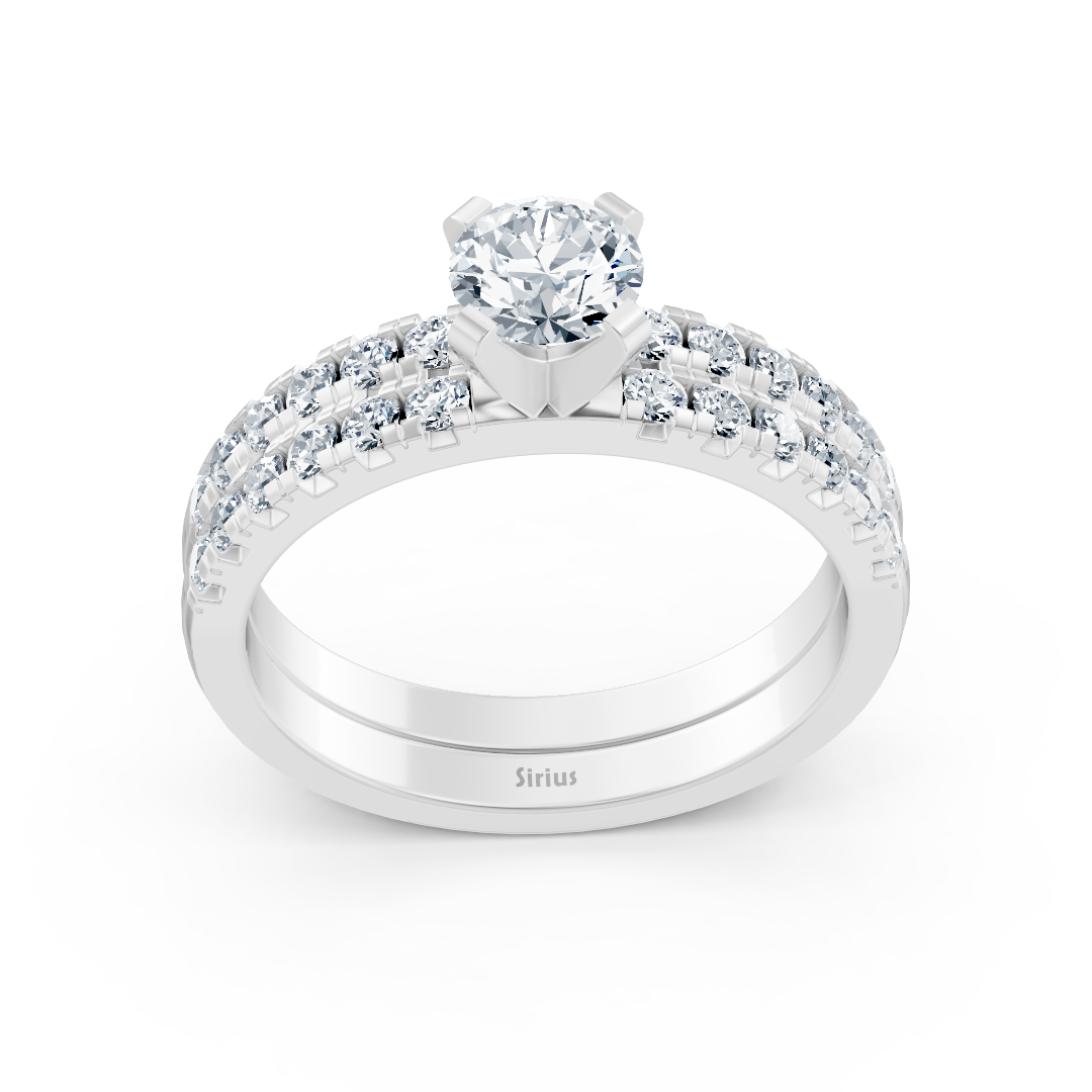 Weißgold Diamant Vorsteckring mit Beisteckring
