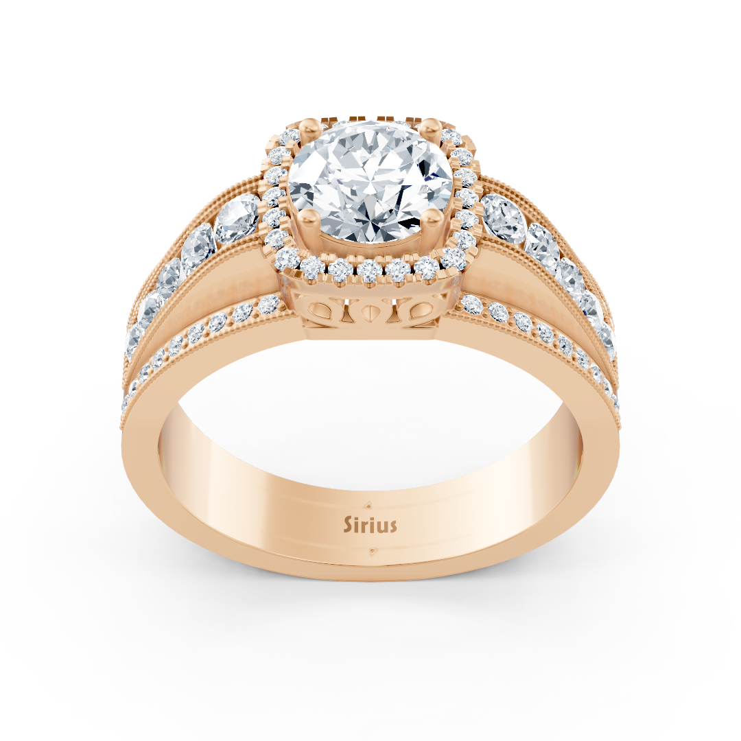 Brilliant Aura 14 Karat Roségold Weisstopas Diamantring