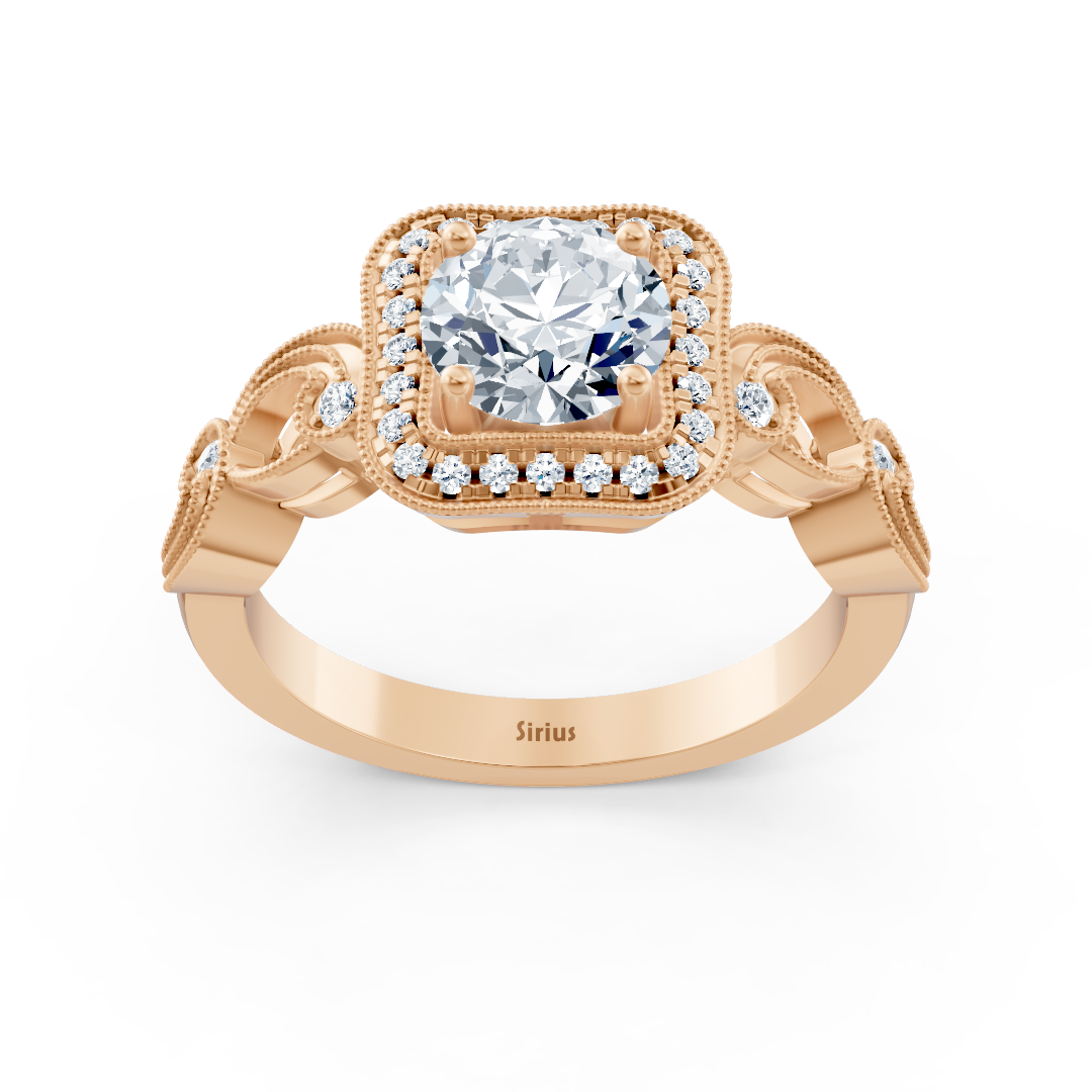 Vintage Elegance 14k rose gold diamond ring