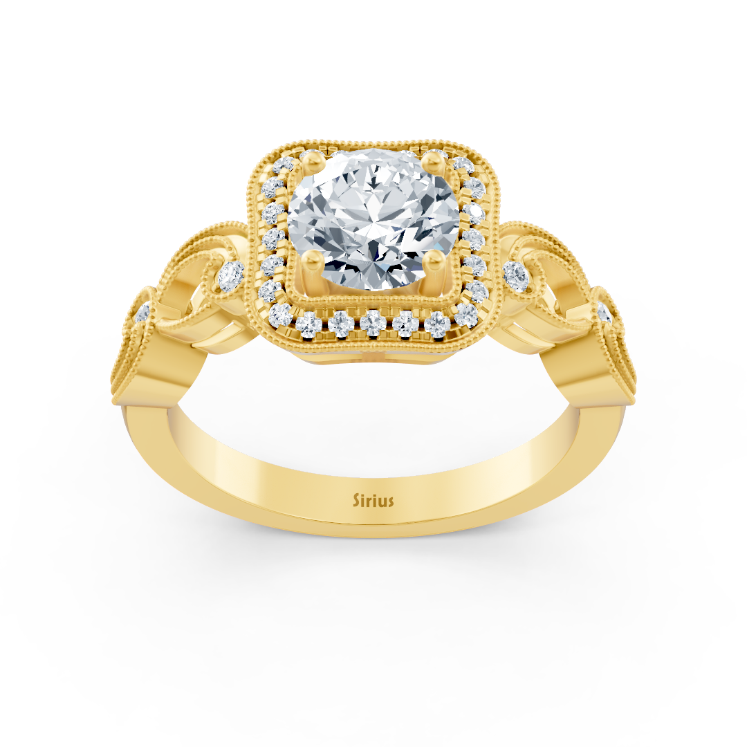 Vintage Elegance 14k yellow gold diamond ring
