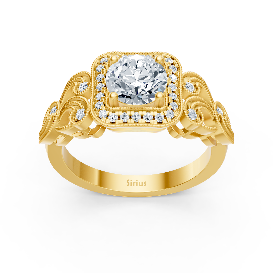 Vintage Romance 14k Yellow Gold Diamond Ring