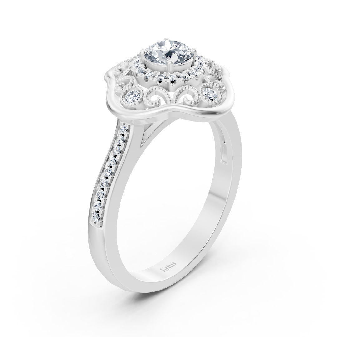 Blooming Brilliance 14 Karat Weissgold Blumen Diamantring