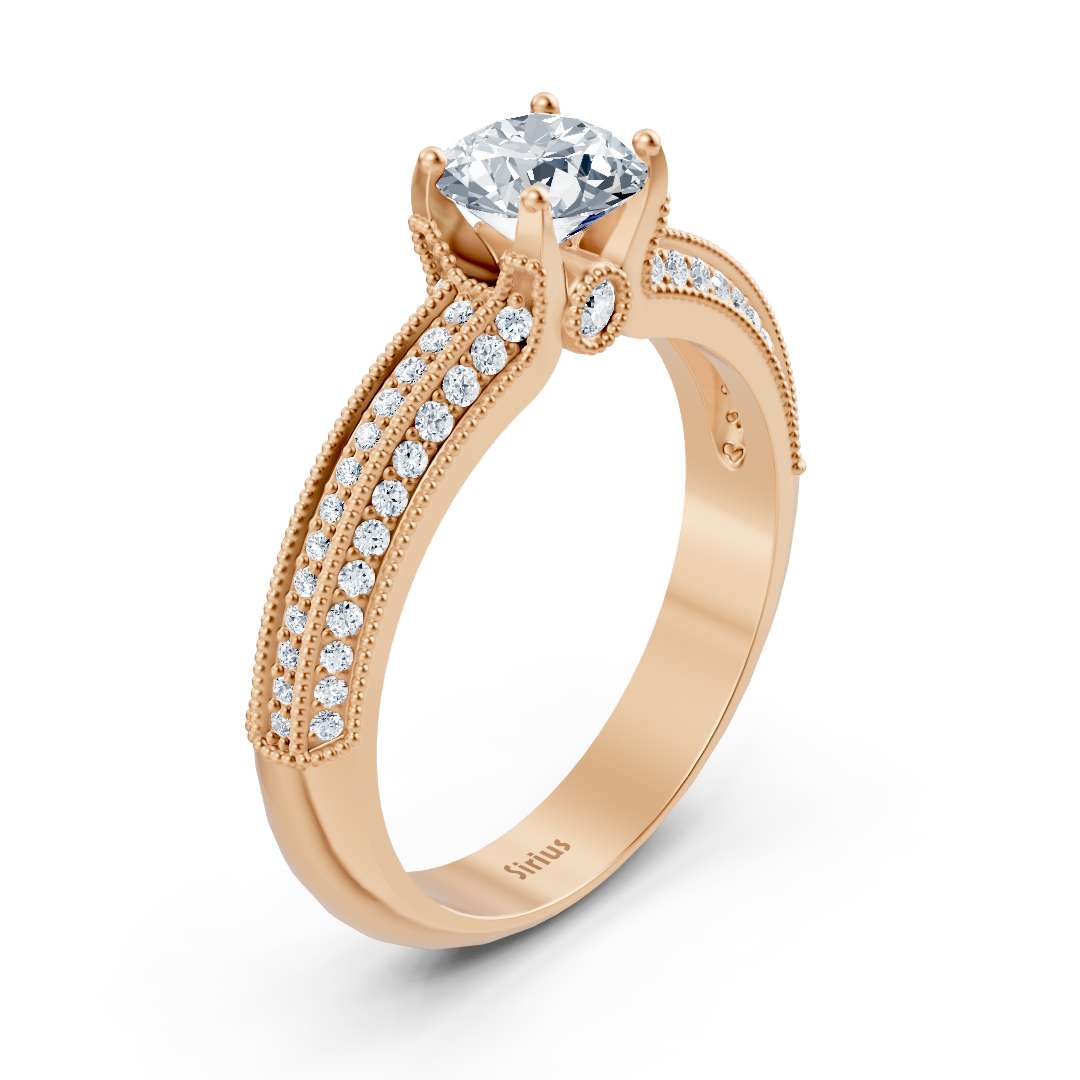 Rose Gold Diamond Bypass Ring - Sparkling & Romantic