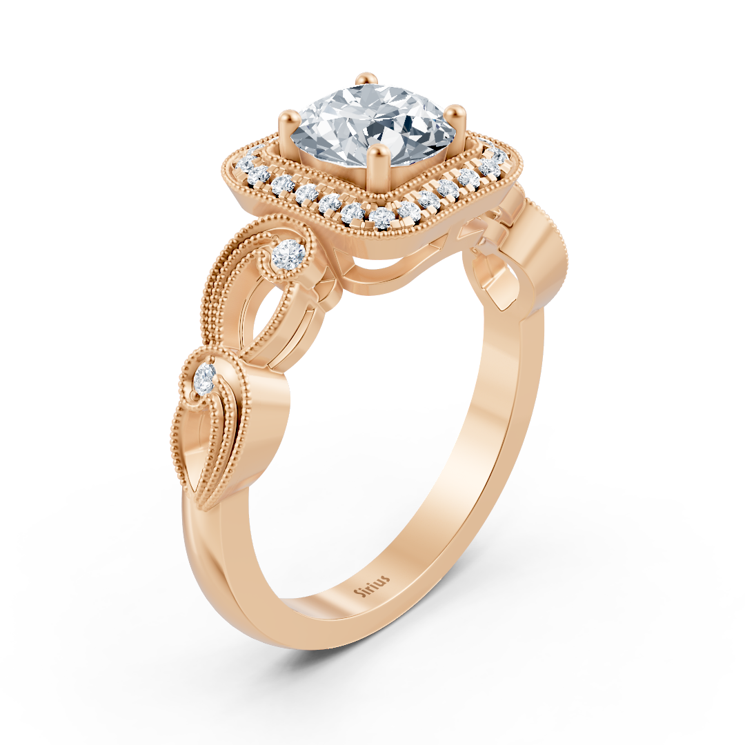 Vintage Elegance 14k rose gold diamond ring
