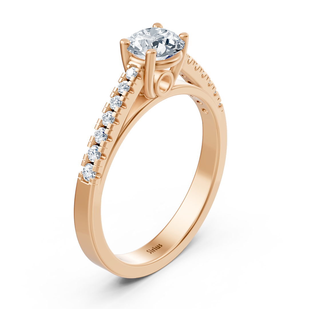 Sirius diamond ring made of 14K rose gold
