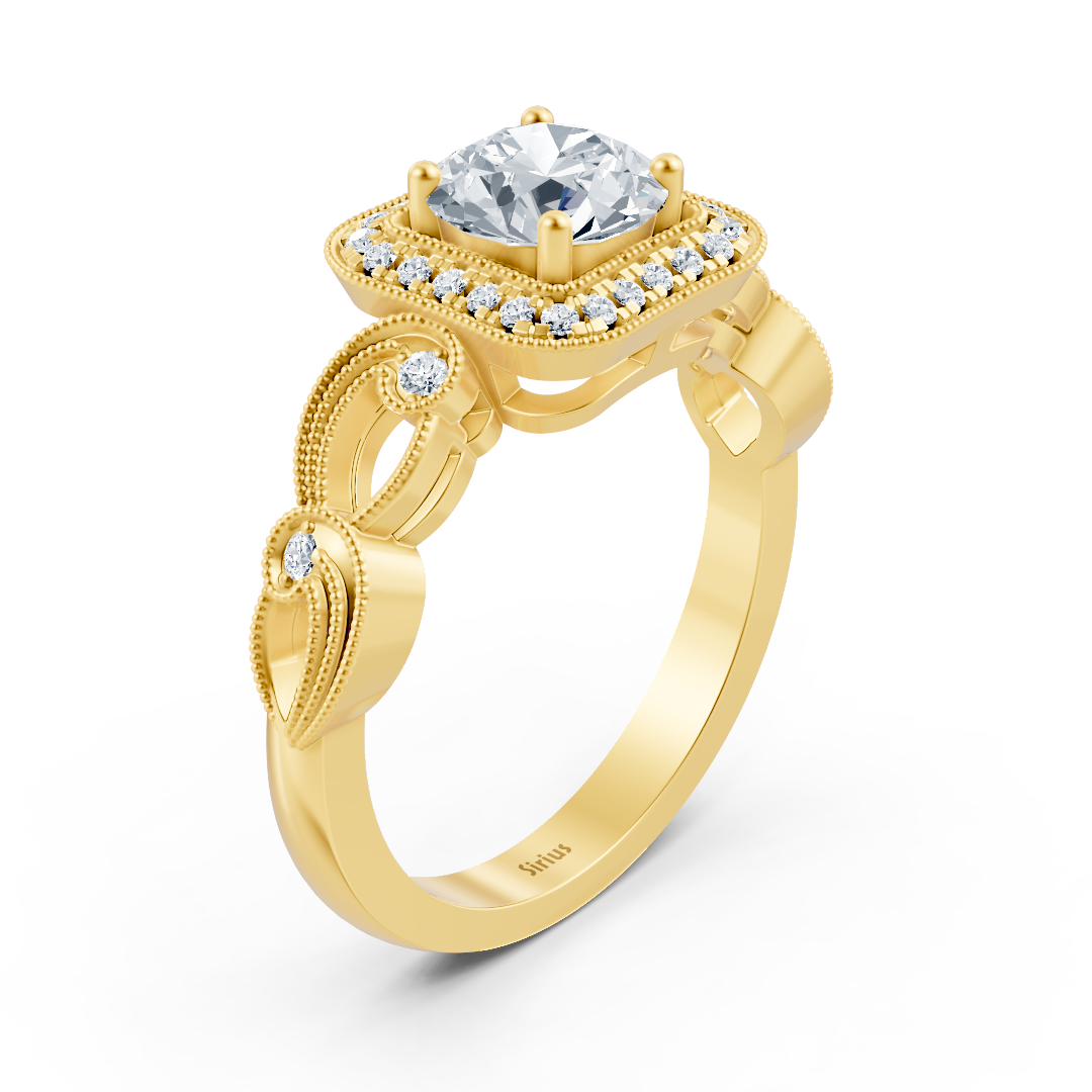 Vintage Elegance 14k yellow gold diamond ring