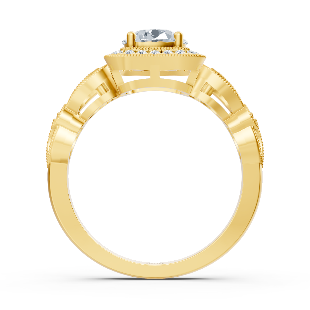 Vintage Elegance 14k yellow gold diamond ring