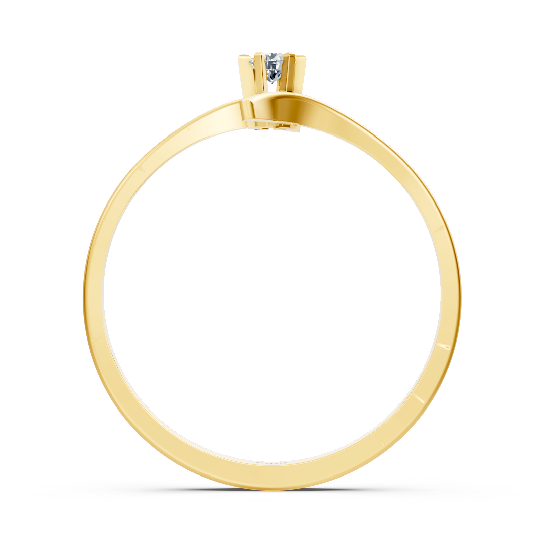 Bague solitaire en or jaune et diamant simple