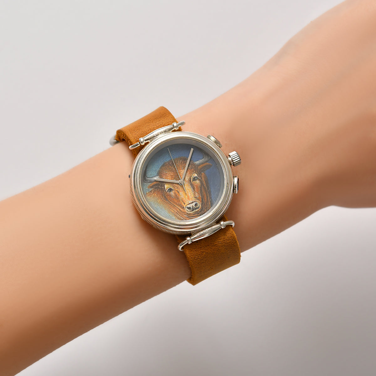 Montre de Luxe avec Motif Taureau