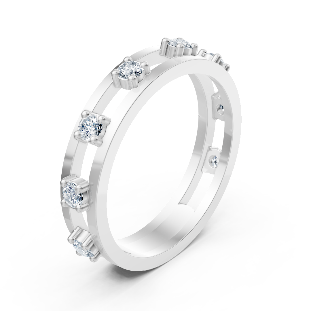 Birgie Diamantring Weißgold 14K mit 8 Brillanten
