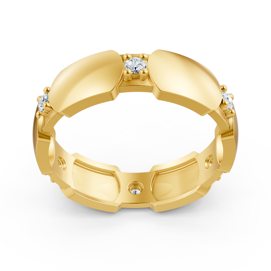 Exclusive diamond ring made of 14k yellow gold with diamonds