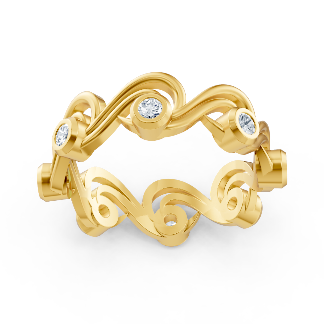 Birgie diamond ring 14K yellow gold – round cut with bezel setting