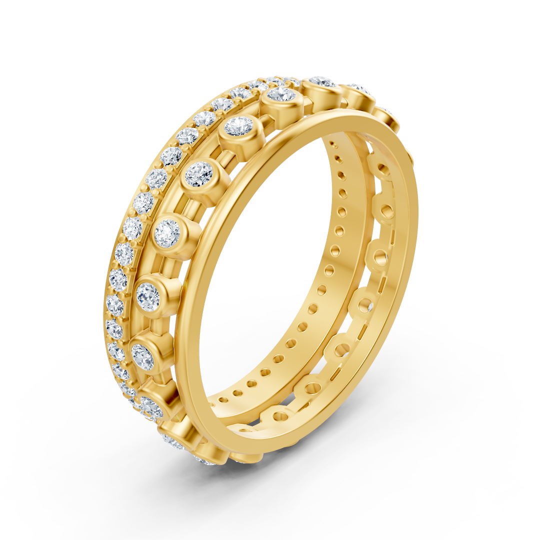 14 carat yellow gold Pırlanta Pavé ring "Glamour"