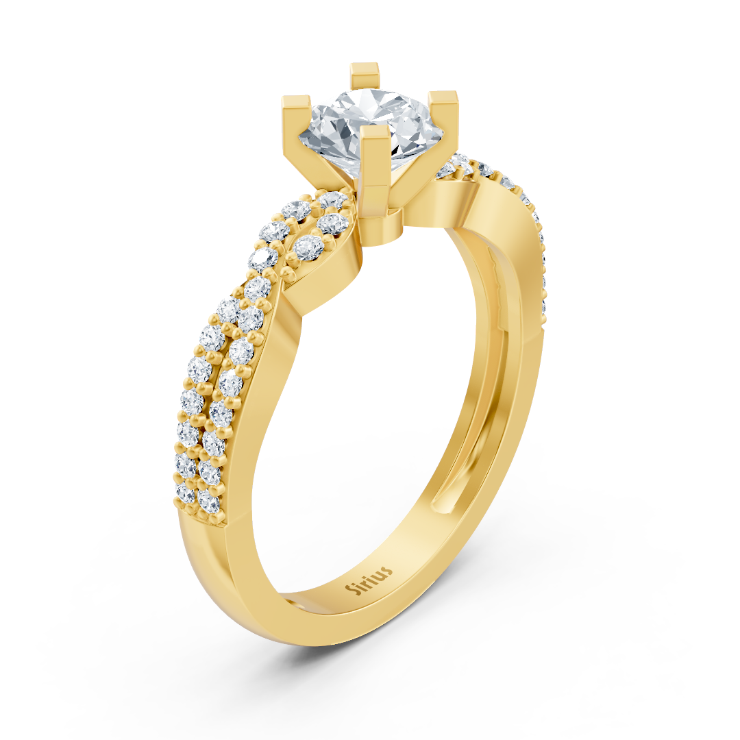 Twist Eternity & Solitär Diamantring Gelbgold