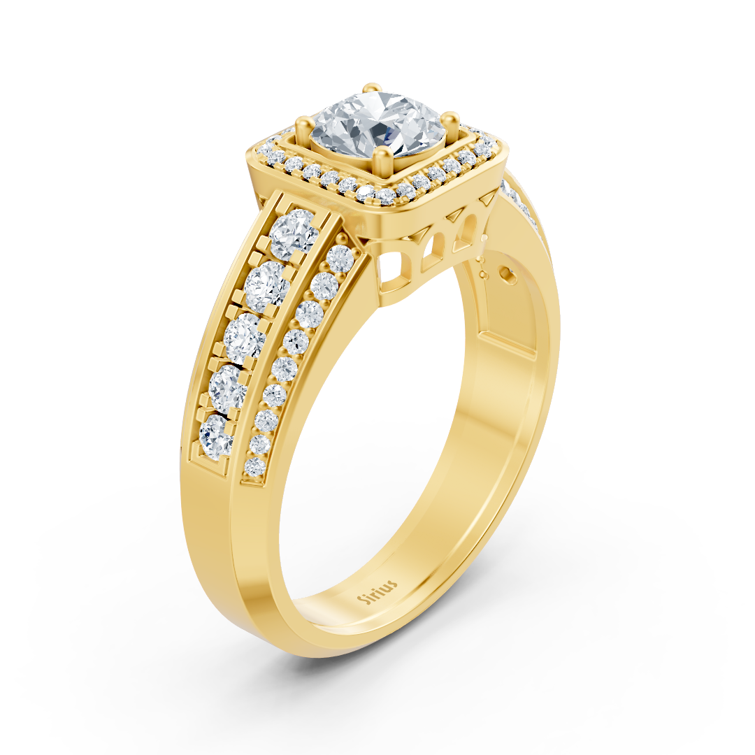 1.41 carat princess-cut diamond ring in 14-carat yellow gold