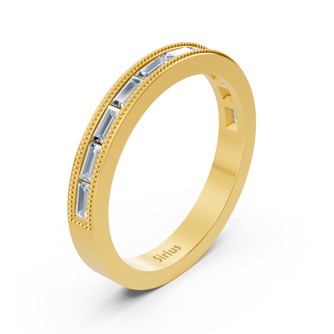 Birgie Gelbgold Diamantring mit Baguette-Schliff – 0,50 ct