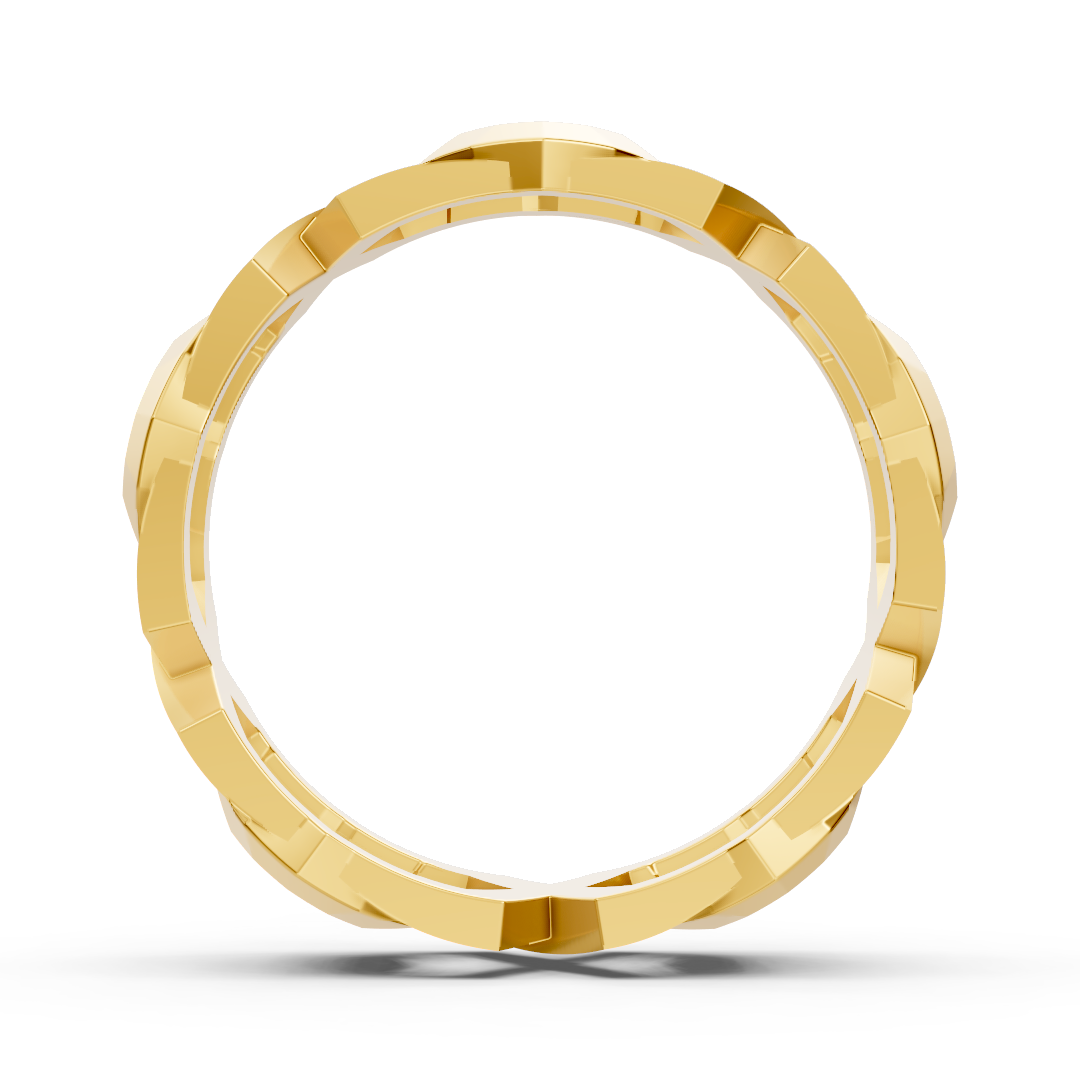 Bague exquise en or jaune et diamants – design géométrique