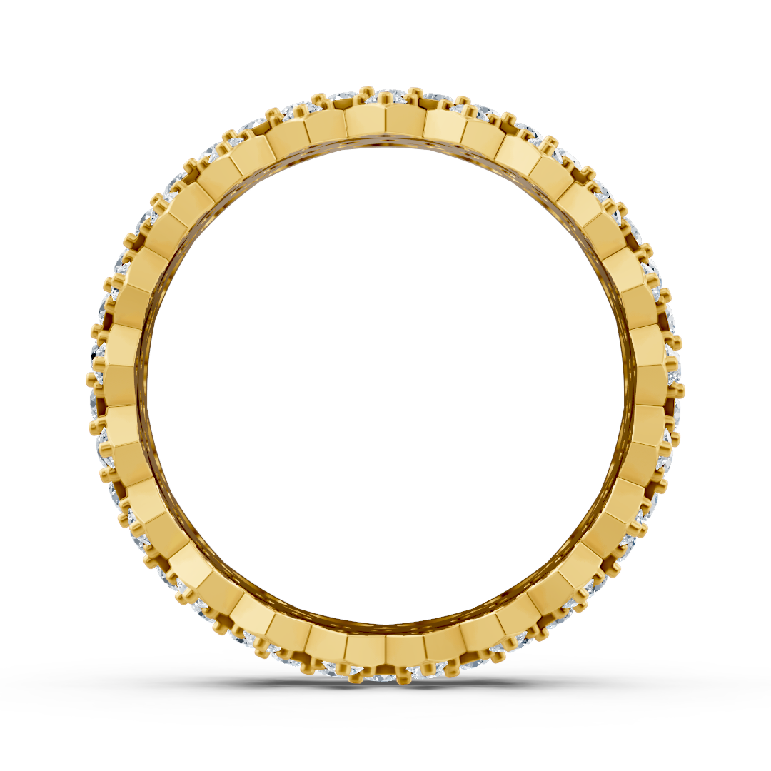 Luxuriöser Memoire-Ring aus 14K Gelbgold mit Diamanten