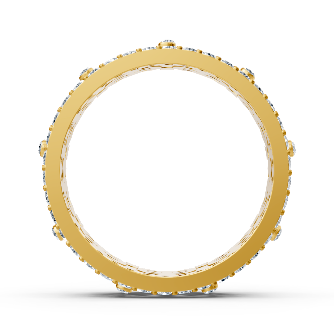 Delicate flower wreath diamond ring - 14K yellow gold, approx. 0.49 carats