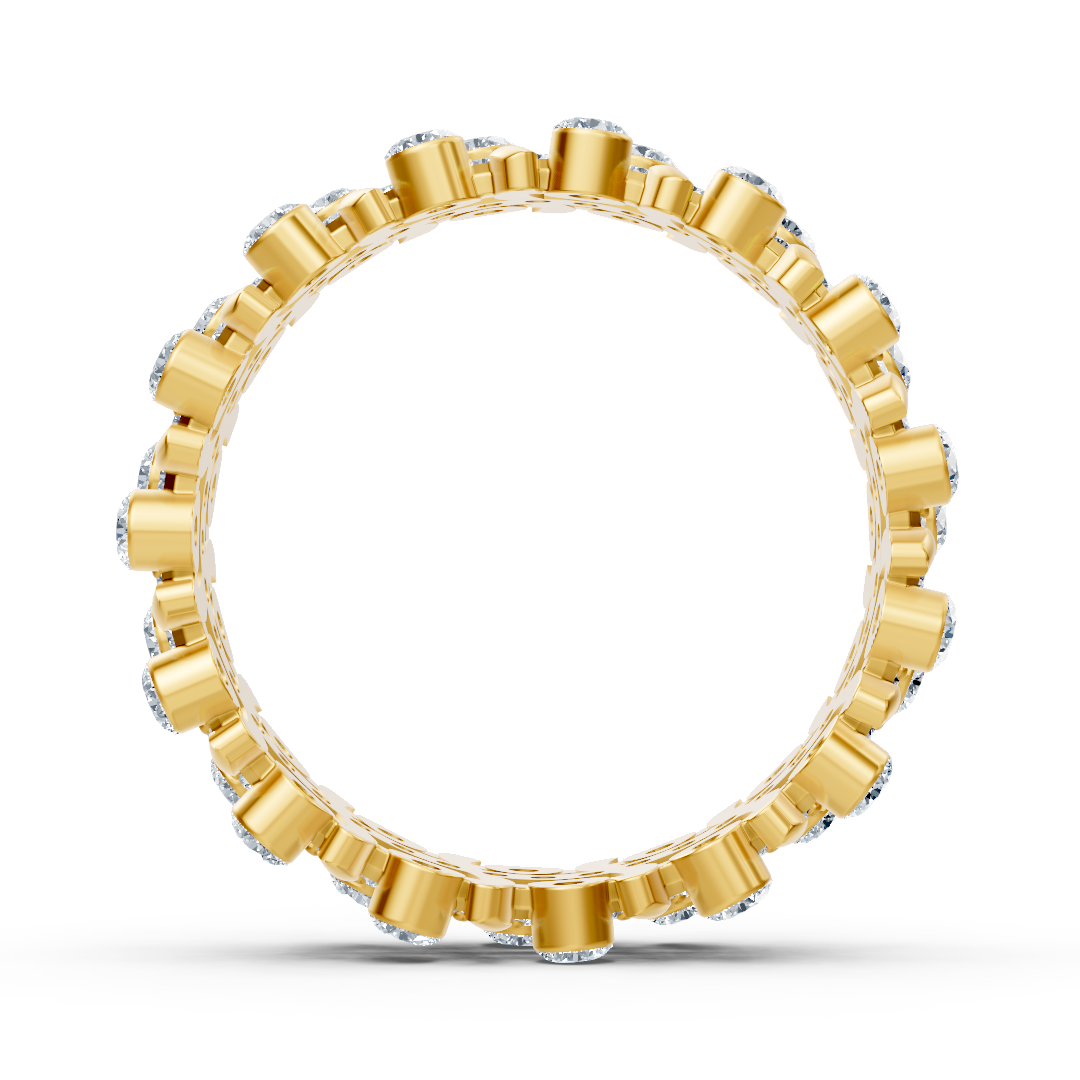 Noble diamond rank ring - 14K yellow gold, approx. 0.74 carats