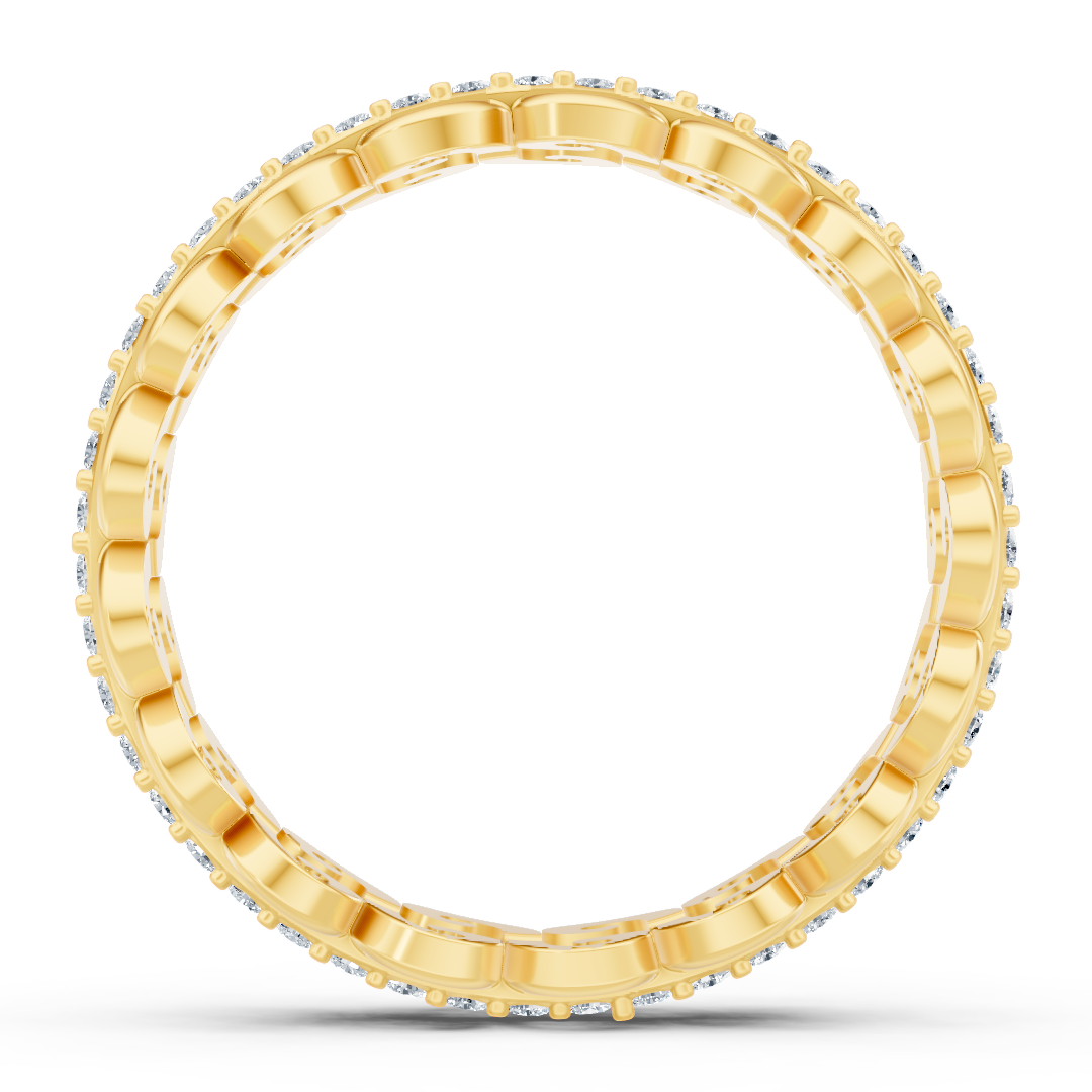 Graceful snail pattern diamond ring - 14K yellow gold, approx. 0.28 carats