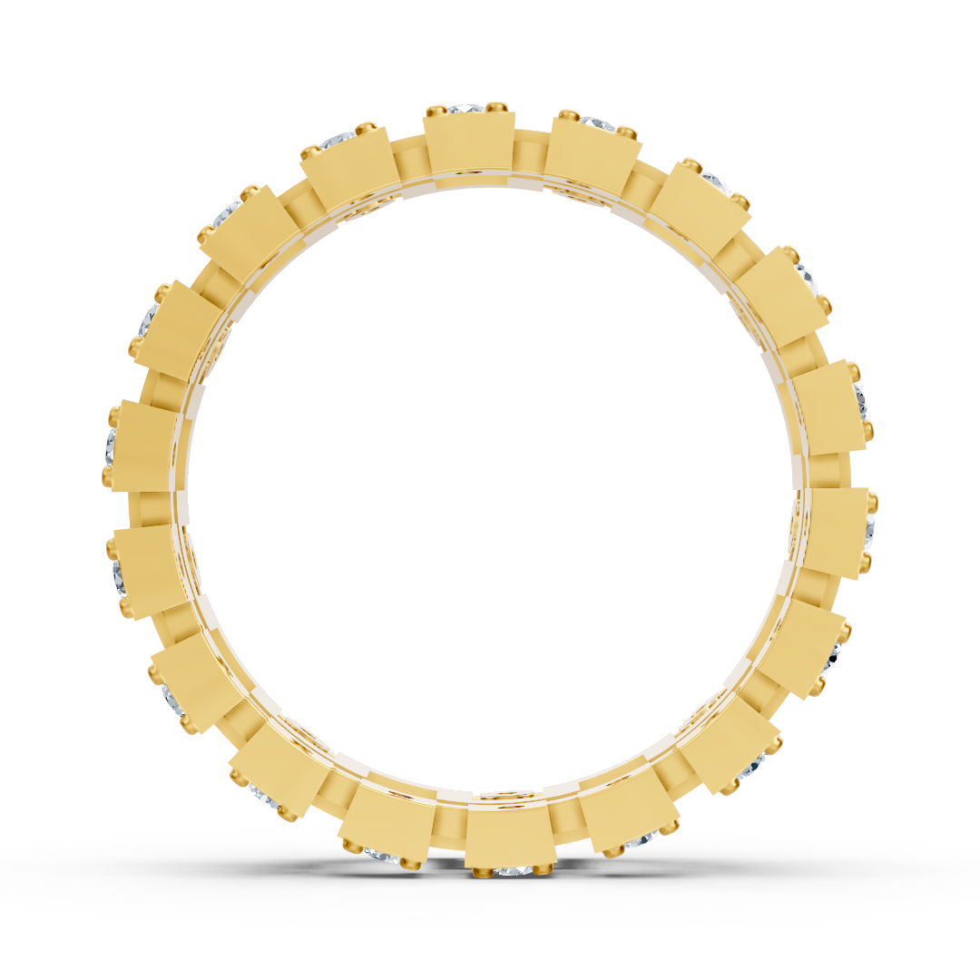 14 Karat Gelbgold Diamant Geometrischer Ring - Ausdrucksstarker Damenring mit modernem Design