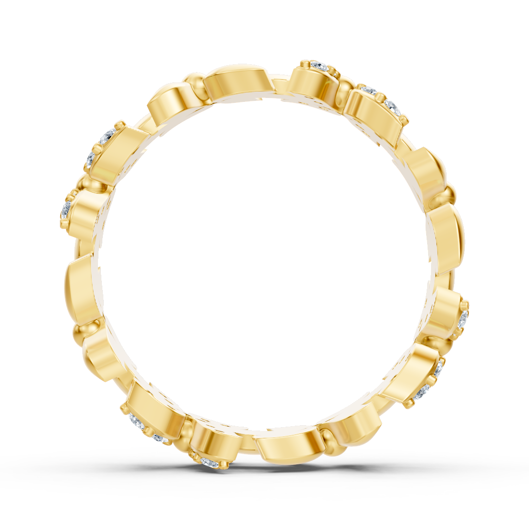 Bague scintillante en or jaune avec diamants – motif papillon